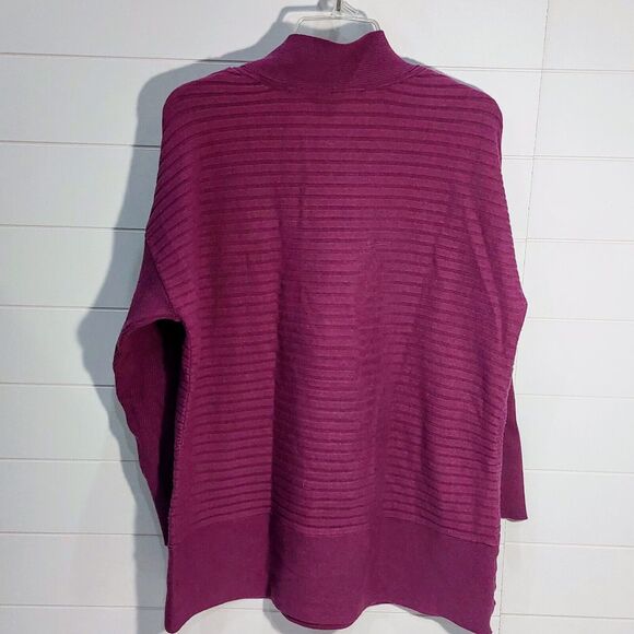 Soft Surroundings Women's Medium Bohème Pullover Sweater Purple V-Neck Ribbed - Picture 3 of 8